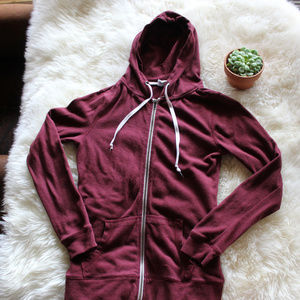 Maroon Zip-Up Hoodie